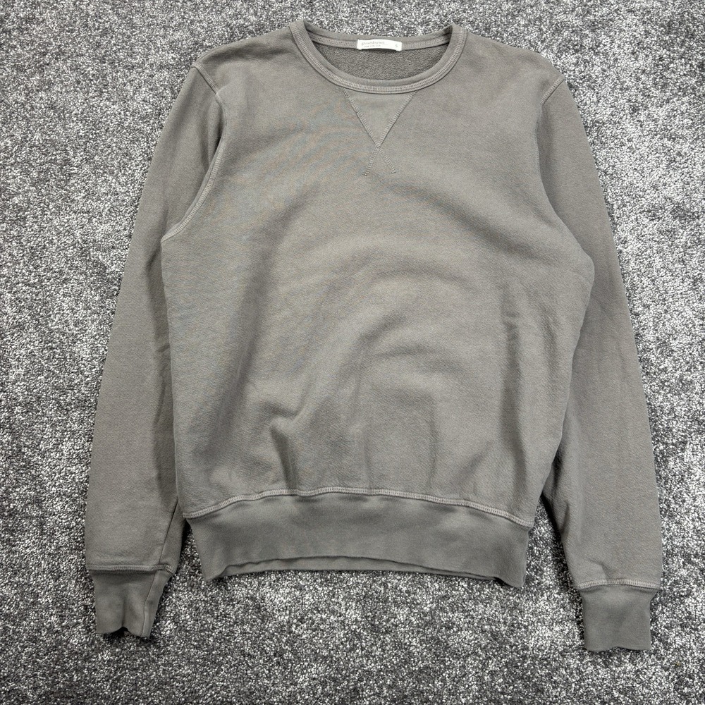 Grown & Sewn French Terry Crewneck Sweatshirt Size Small Gray 100% Cotton USA